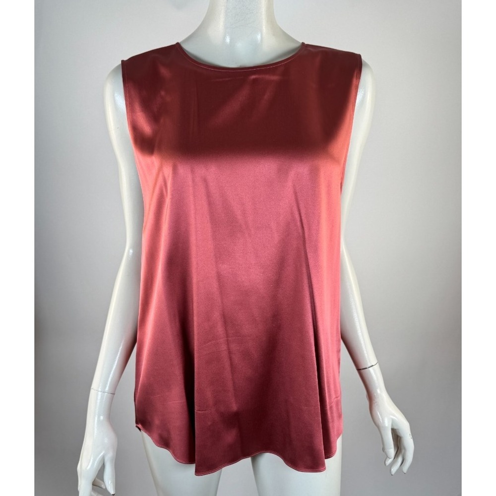 Eileen Fisher Washable Stretch Silk‎ Tank Top Women L EUC Sleeveless Crew Neck